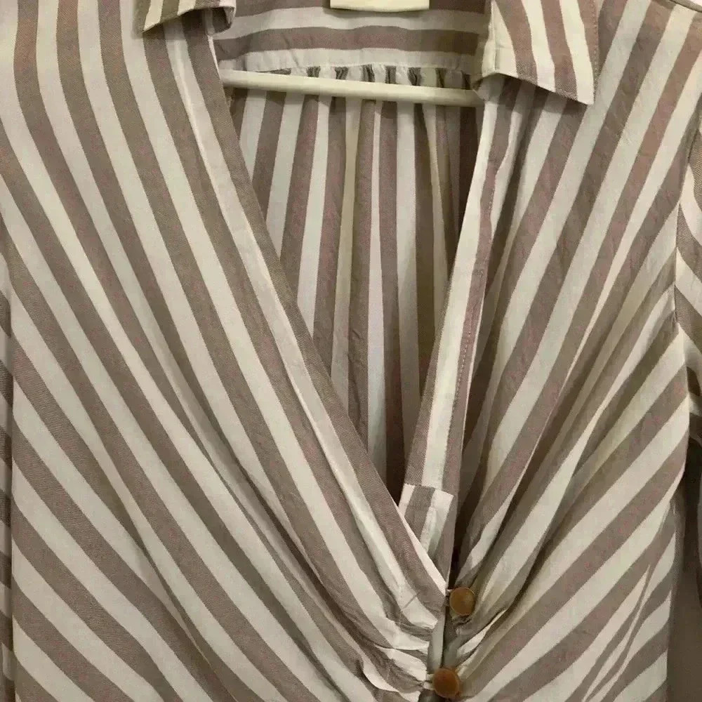 Anthropologie Maeve Striped Marianna Wrap Top XS - Picture 6 of 15